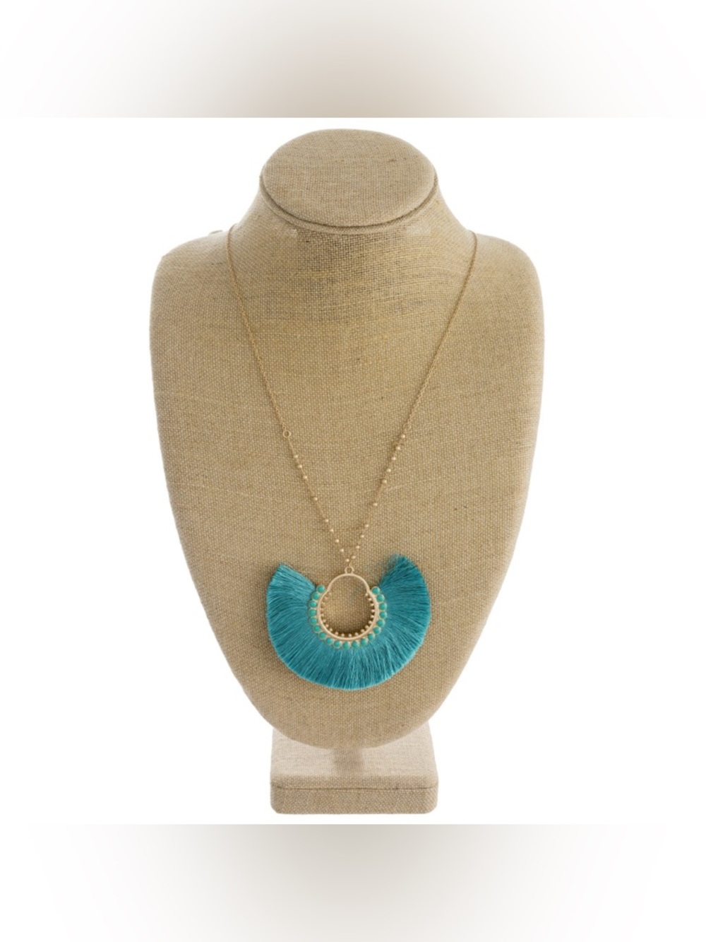 Turquoise Fringe Pendant Necklace - Women Jewelry